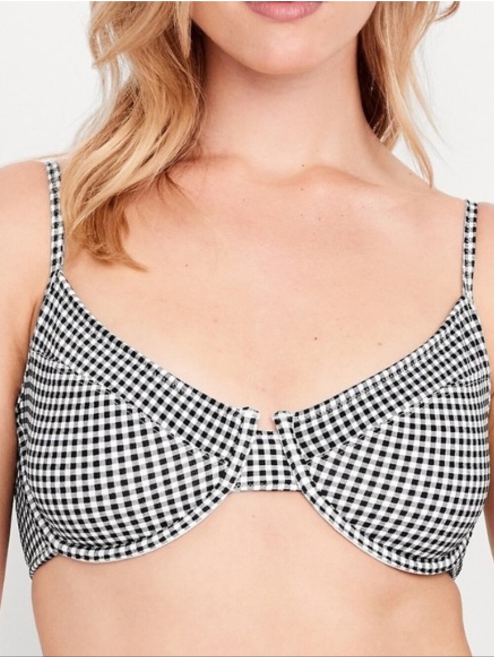 Old Navy Textured Gingham Balconette Swim Top XL
